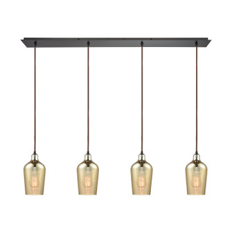Hammered Glass Four Light Pendant in Oil Rubbed Bronze (45|108404LP)