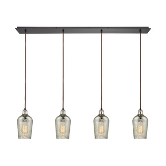 Hammered Glass Four Light Pendant in Oil Rubbed Bronze (45|108304LP)