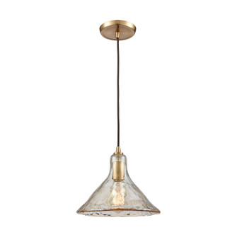 Hand Formed Glass One Light Mini Pendant in Satin Brass (45|104861)