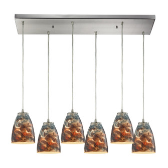 Abstractions Six Light Pendant in Satin Nickel (45|104606RCCS)