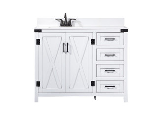 Grant Single Bathroom Vanity in white (173|VF90242WHBS)