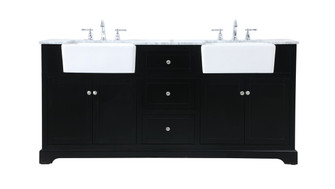 Franklin Double Bathroom Vanity in black (173|VF60272DBK)