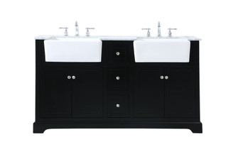 Franklin Double Bathroom Vanity in black (173|VF60260DBK)