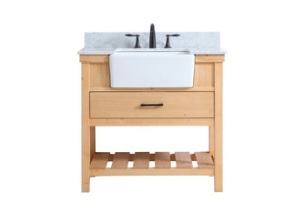 Clement Single Bathroom Vanity in Natural Wood (173|VF60136NWBS)