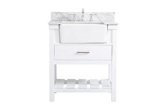 Clement Single Bathroom Vanity in White (173|VF60130WHBS)