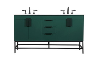 Eugene Double Bathroom Vanity in Green (173|VF48860DMGN)