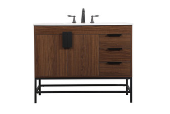 Eugene Single Bathroom Vanity in Walnut (173|VF48842MWT)