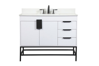 Eugene Single Bathroom Vanity in white (173|VF48842MWHBS)