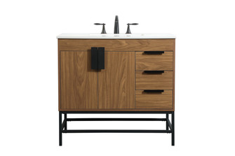 Eugene Single Bathroom Vanity in walnut brown (173|VF48836WB)