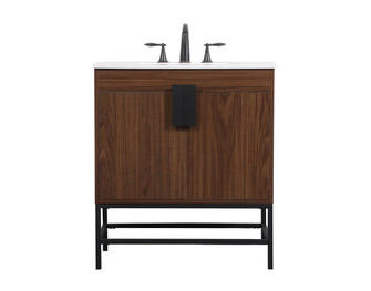 Eugene Single Bathroom Vanity in Walnut (173|VF48830MWT)