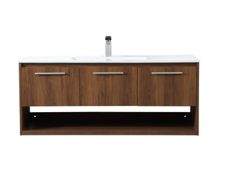 Kasper Single Bathroom Floating Vanity in Walnut Brown (173|VF43048WB)