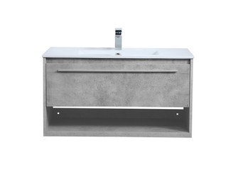 Kasper Single Bathroom Floating Vanity in Concrete Grey (173|VF43036CG)