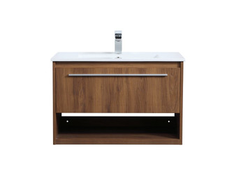 Kasper Single Bathroom Floating Vanity in Walnut Brown (173|VF43030WB)