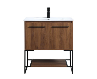 Gerard Single Bathroom Vanity in Walnut Brown (173|VF42030WB)