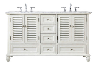 Rhodes Double Bathroom Vanity in antique white (173|VF30560DAW)