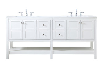 Theo Double Bathroom Vanity in White (173|VF16472DWH)