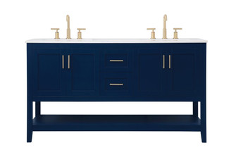 Aubrey Double Bathroom Vanity in Blue (173|VF16060DBL)