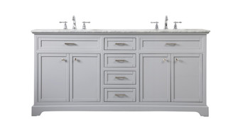 Americana Double Bathroom Vanity in grey (173|VF15072DGR)