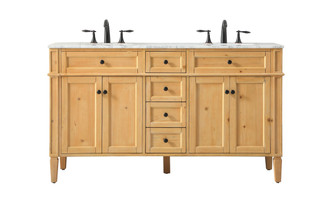 Park Avenue Double Bathroom Vanity in natural wood (173|VF12560DNW)