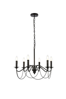 Westley Six Light Pendant in Black (173|LD7048D24BK)