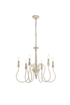Flynx Six Light Pendant in Weathered Dove (173|LD7044D26WD)