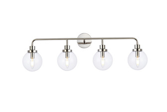 Hanson Four Light Bath in polished nickel and Clear Shade (173|LD7037W38PN)