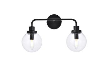 Hanson Two Light Bath in Black and Clear Shade (173|LD7033W19BK)
