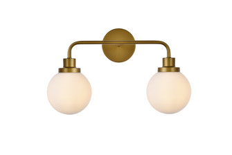 Hanson Two Light Bath in Brass and Frosted Shade (173|LD7032W19BR)
