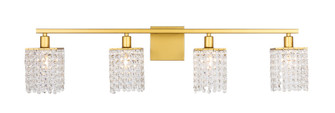 Phineas Four Light Wall Sconce in Brass and Clear Crystals (173|LD7012BR)