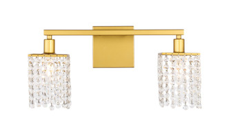 Phineas Two Light Wall Sconce in Brass and Clear Crystals (173|LD7008BR)