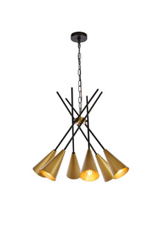 Casen Six Light Pendant in black (173|LD651D32BRK)