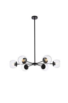 Briggs Six Light Pendant in black (173|LD642D36BK)