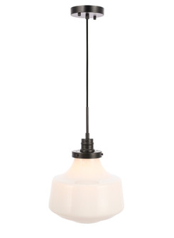 Lyle One Light Pendant in Black and frosted white glass (173|LD6261BK)