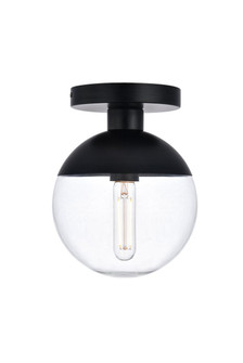 Eclipse One Light Flush Mount in Black And Clear (173|LD6051BK)