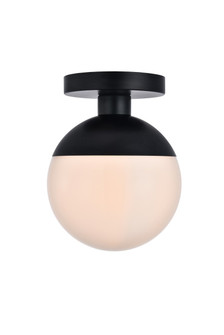 Eclipse One Light Flush Mount in Black and frosted white (173|LD6050BK)
