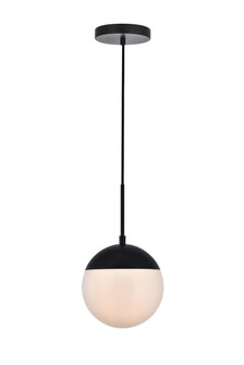 Eclipse One Light Pendant in Black and frosted white (173|LD6026BK)
