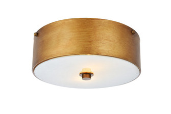 Hazen Two light Flush Mount in Vintage Gold and white (173|LD6022)