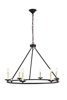 Maine Six Light Chandelier in Black (173|LD6010D32BK)