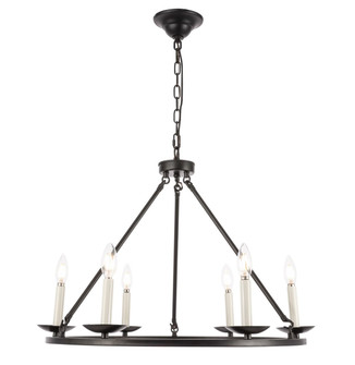 Maine Six Light Chandelier in Black (173|LD6010D26BK)