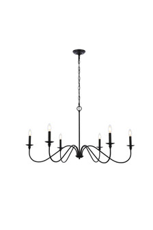 Rohan Six Light Chandelier in Matte Black (173|LD5056D42MB)