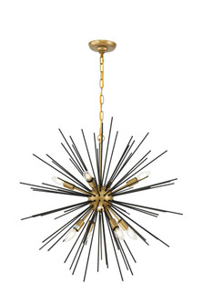 Timber Eight Light Pendant in Brass and Black (173|LD5038D30BK)