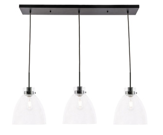 Frey Three Light Pendant in Black and Clear glass (173|LD5030D42BK)