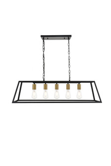 Resolute Five Light Pendant in brass and black (173|LD4061D38BRB)