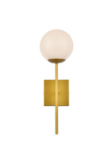 Neri One Light Wall Sconce in Brass and White (173|LD2360BR)