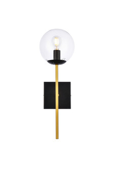 Neri One Light Wall Sconce in Black and Brass and Clear (173|LD2359BKR)