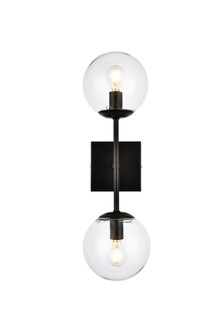 Neri Two Light Wall Sconce in Black and Clear (173|LD2357BK)