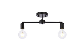 Zane Two Light Flush Mount in Black (173|LD2348BK)