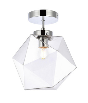 Lawrence One Light Flush Mount in Chrome and Clear (173|LD2346C)