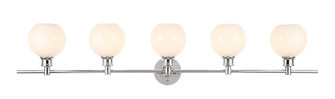 Collier Five Light Wall Sconce in Chrome and Frosted white glass (173|LD2327C)