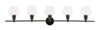 Gene Five Light Wall Sconce in Black and Clear glass (173|LD2324BK)